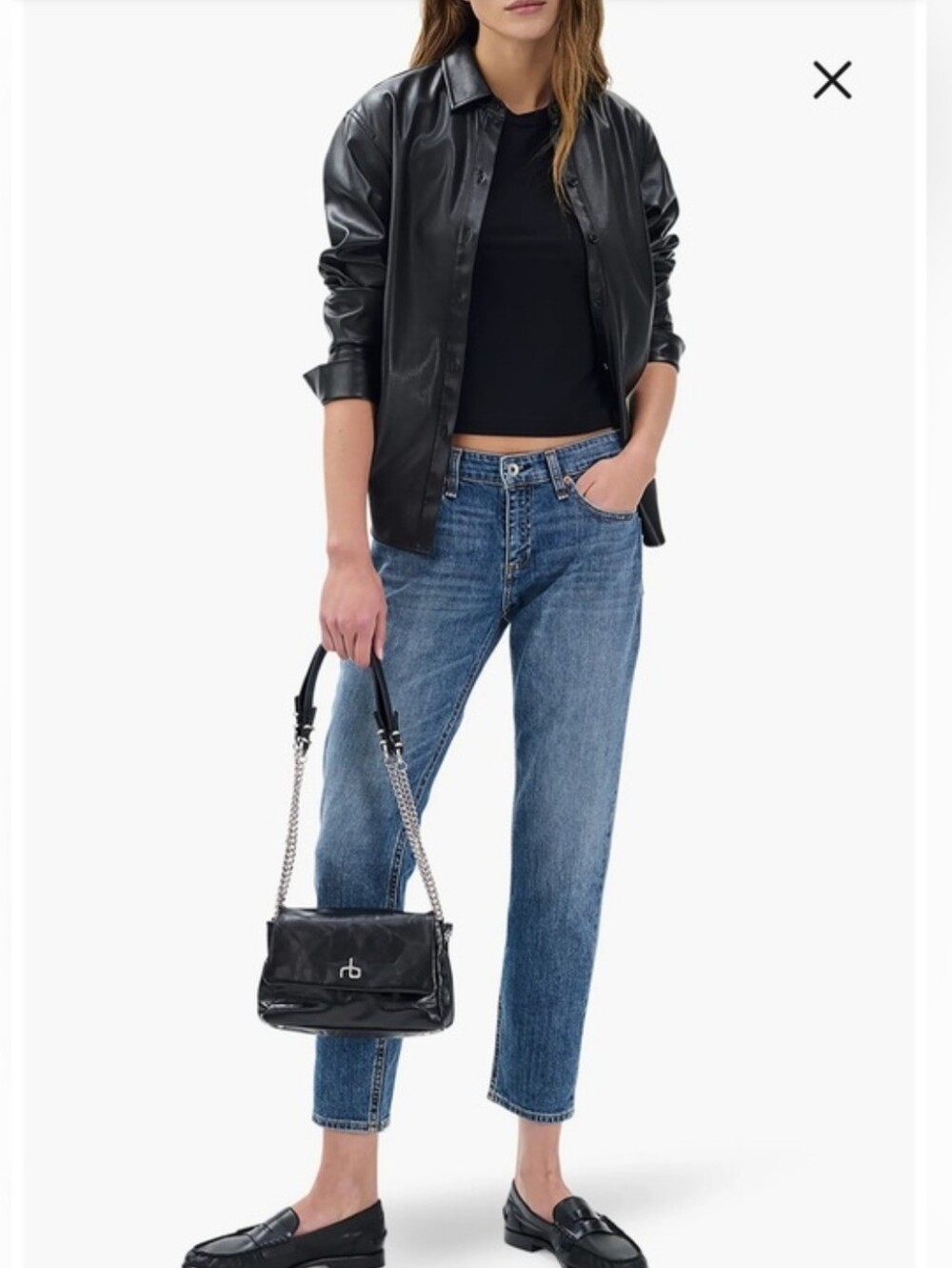 rag & bone The Dre Low-Rise Boyfriend Jeans 29 Medium Wash Blue